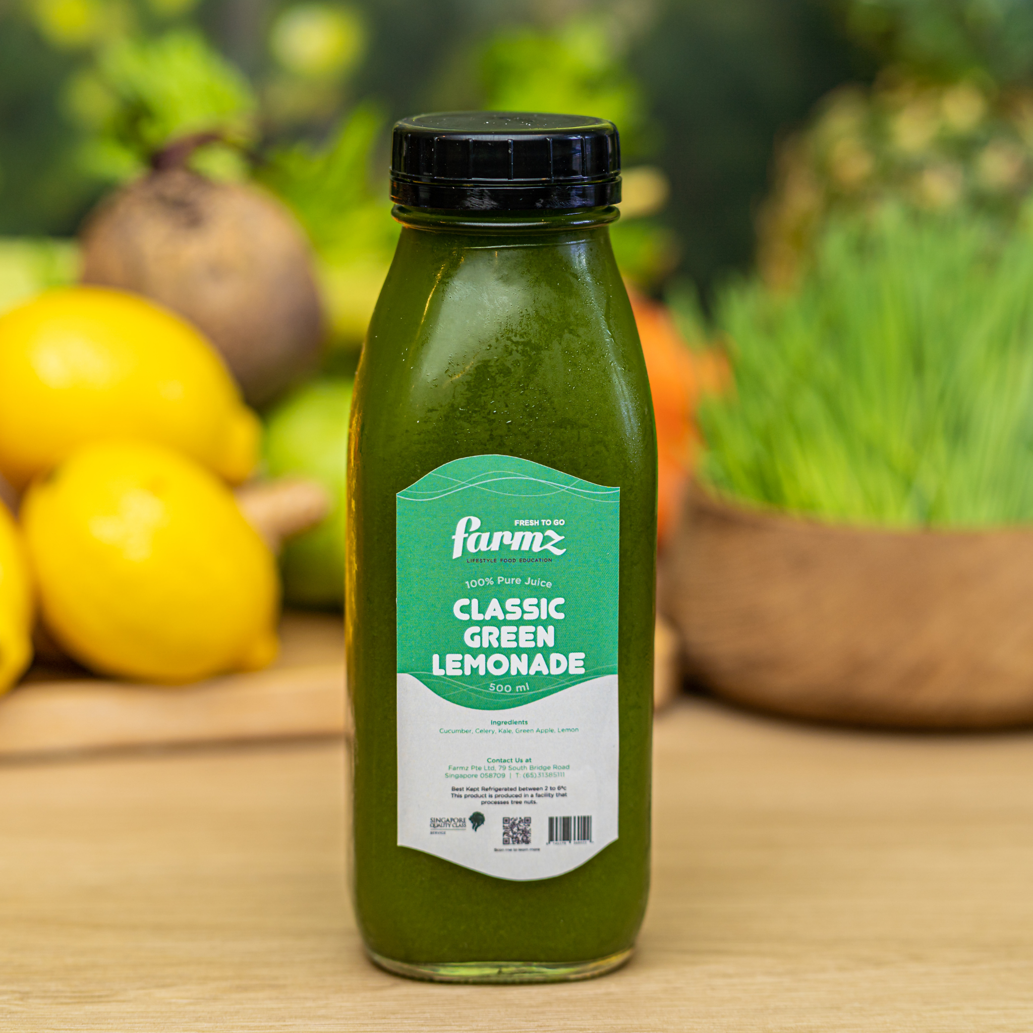 cold pressed Juice, Farmz Asia, Nut Milk, Detox, juice, fresh juice, 23 days detox, juice detox, classic green lemonade, aiding digestion, high fibre, lower risk of cancer, heart diseases, cholesterol