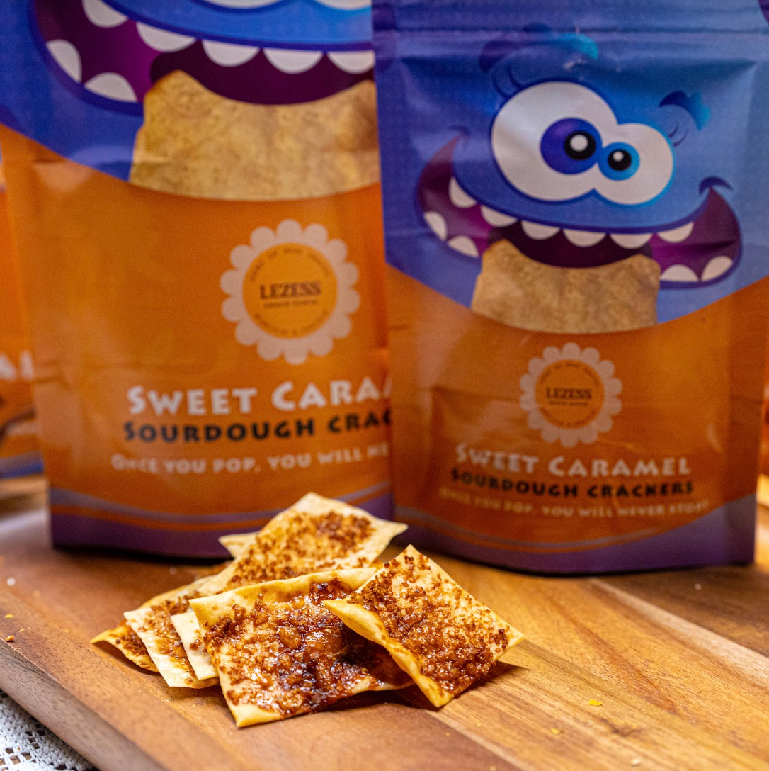 Sweet Caramel Golden Crackers (80g) - LeZess Snack Venue